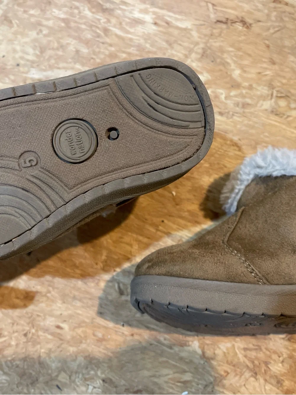 wonder nation Faux Fur-Lined Kids Ankle Boots - Brown